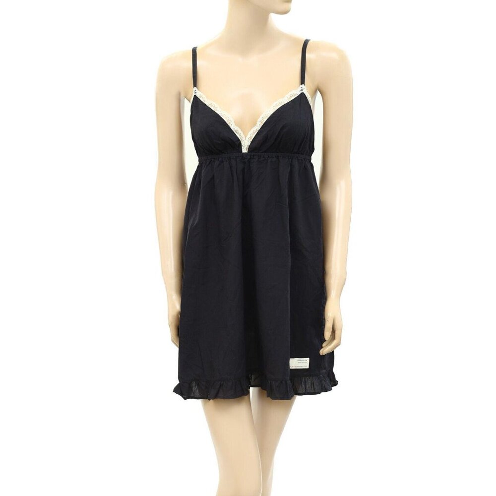 Odd Molly Anthropologie Once In A While Lace Black Slip Mini Dress S New 257080